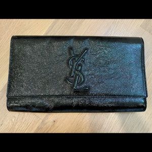 YSL Black Patent Belle De Jour Clutch